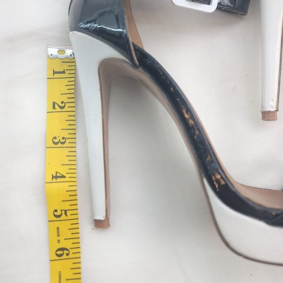 Milano Womens Black Leather Open Toe Stiletto Heel Ankle Strap Sandals Size 8 - Picture 8 of 13